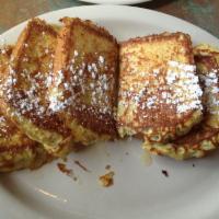 French Toast · 3 large slices of French toast. Served with choice of meat.