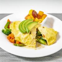 Veggie Good Omelette   · Organic broccoli, asparagus, carrots, avocado and our house sauce.