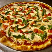 Margarita Pizza · Olive oil, fresh tomato, fresh mozzarella and fresh basil