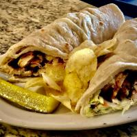 Turkey and Cheese Wrap · Served in homemade wrap with lettuce, tomatoes, onions, Ranch and mayo