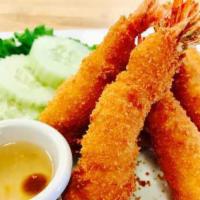 P. Fried Shrimp · 7 pieces. Shrimp breaded with panko crumbs. Plum sauce.