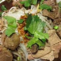32. Beef Boat Noodle · Beef, slow-cooked beef and beef meatball.