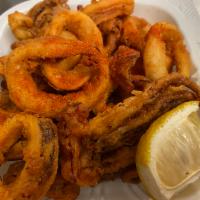Ika Karaage · Served with squid fries.