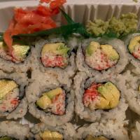 California Roll  · Served with crab, avocado, tobiko. Traditional roll.