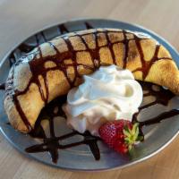 Mini Nutella Calzone · Strawberries, bananas, Nutella chocolate and marscapone cheese wrapped in sweet dough.