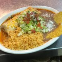 Burrito Plate · Your favorite burrito, covered in our special sauce with melted cheese served with rice and ...
