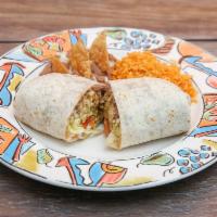 Burrito Dinner · A giant flour tortilla filled with beans, cheese, lettuce and your choice of meat.