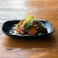 Chicken Nanban · Lightly battered and fried chicken, glazed with spicy, sweet and sour sauce and sprinkled wi...