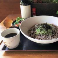 Zaru Cold Soba · Simply served with shredded nori, scallions, and a dipping broth. Choice of wasabi or ginger...