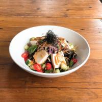 Tofu Salad · Silky tofu served on a spring mix with shaved red and white cabbage, topped with hari nori. ...