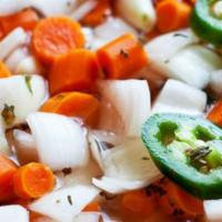 Relish · A lightly fermented combination of carrots, jicama, jalapeño, and onions.