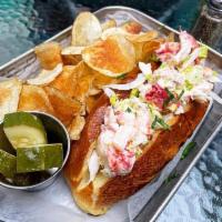 Lobster Roll Cold · 4oz chilled lobster meat tossed w/ romaine & celery in light lemon mayo and served with home...