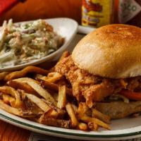 Chicken Sandwich · Grilled, blackened, or fried chicken breast served with lettuce, tomato, & mayo on a sweet H...