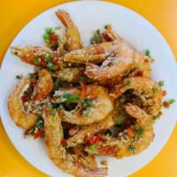 Salt and Pepper Shrimp a la Carte · Shrimps and black pepper. Spicy. With shell, please make an instruction if you need the shri...