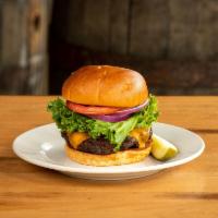 Kids Cheese Burger · Fischer Farms beef, lettuce, tomato, onion, cheddar cheese
served with fries or fruit