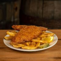 Kids Fish  · battered cod with homemade tartar sauce
served with fries or fruit