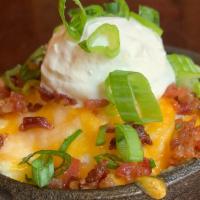 Loaded Mashed Potatoes · Melted cheese, bacon, red and green onion. Gluten free.