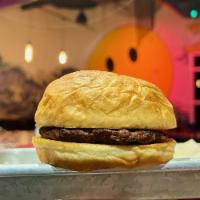 Kids Mini Moo · 1/4 lb burger on Hawaiian bun with fries.