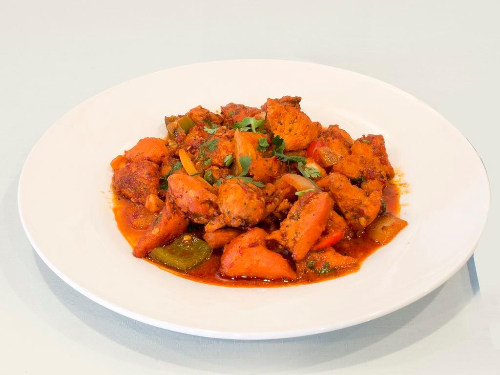 Chicken 555 · A crisp South Indian chicken, flour, salt, ginger garlic paste, garam masala and pepper powder are deep fried in creamy sauce.