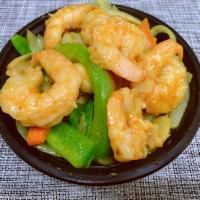 103. Curry Shrimp with Onion · Hot and spicy.