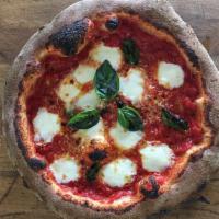 Margherita Pizza · Tomato sauce, fresh mozzarella, fresh basil, extra virgin olive oil.