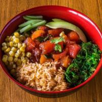 Poke Bowl · Sushi Grade Salmon and Tuna mixed with special Poke sauce served on top of rice. included si...