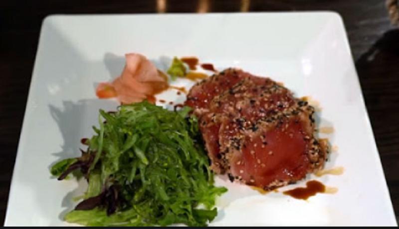 10. Seared Black Pepper Tuna  · Seaweed salad, seared black pepper tuna with wasabi yuzu sauce.