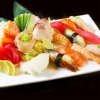 Sushi & Sashimi Omakase Special · 10 pieces sushi and 15 pieces sashimi. 5 kinds of sushi and 5 kinds of sashimi. Served with ...