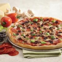 Chicken Fajita Pizza · Grilled chicken, diced jalapenos, diced tomatoes, diced red onions, and green peppers topped...