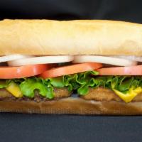 Fish Filet Sub · Includes choice of free fixins: lettuce, tomato, mayonnaise, fried onions, raw onions, hot p...