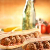 Italian Meatball Sub · Meatballs, provolone cheese and marinara sauce, sprinkled with parmesan cheese and oregano.
