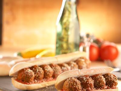 Italian Meatball · Meatballs, provolone cheese and marinara sauce, sprinkled with parmesan cheese and oregano.