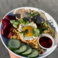 Dried Noodles with Fried Egg · 
