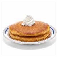 Pumpkin Spice Pancakes - (Short Stack) · Two pumpkin pancakes made with real pumpkin and seasonal spices, crowned with creamy whipped...