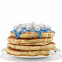 NEW! Winter Wonderland Pancakes - (Full Stack) · Four fluffy buttermilk pancakes topped with a shimmering blue vanilla swirl, mini marshmallo...