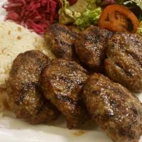 Meatballs · Kofte. Ground lamb seasoned with garlic, onion, parsley, egg and spices (black pepper and cu...