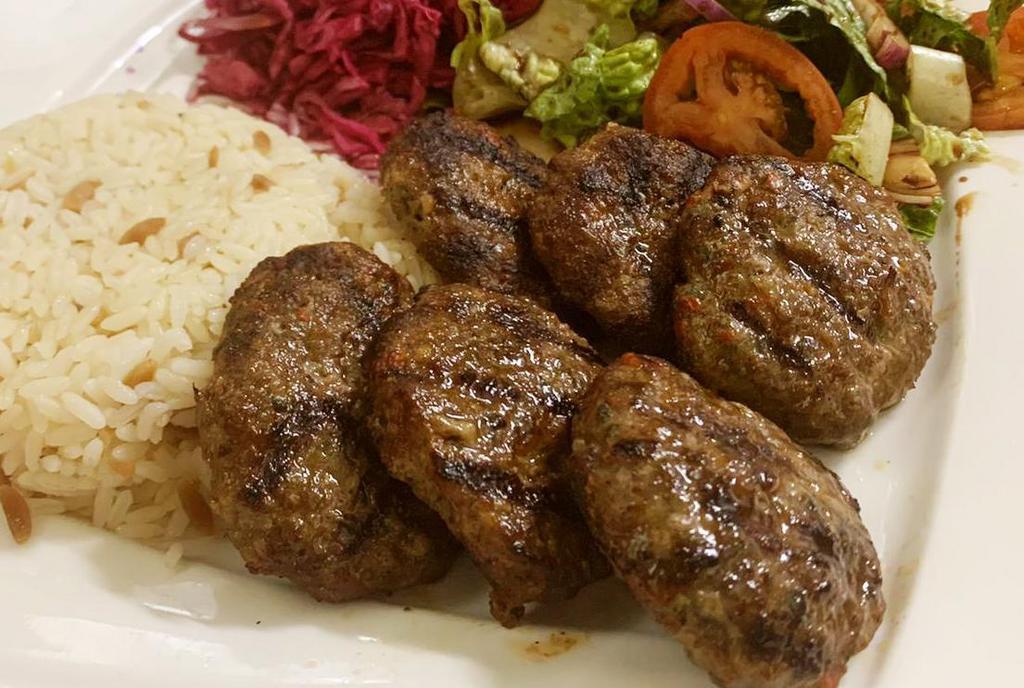 Meatballs · Kofte. Ground lamb seasoned with garlic, onion, parsley, egg and spices (black pepper and cumin).