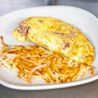Ham and Cheese Omelette · Smoked ham and cheddar cheese.