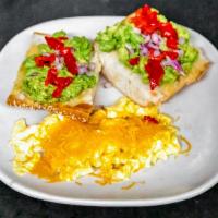 Avocado toast  · White wigs roasted pepper, deares bell peppers, cilantro, lemon and two eggs any style 
