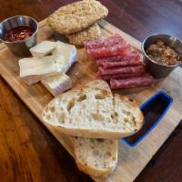 Brie & Sopressata Board · Grilled bread, wholegrain mustard & house made jam