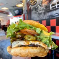  Volcano Burger · Original burger with jalapenos, pepper jack cheese & Kilauea fire BBQ sauce!