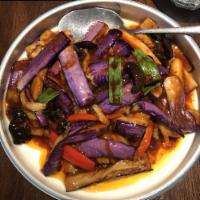 Eggplant with Garlic Sauce  · 