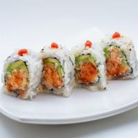 Spicy California Roll · 8 pieces. Spicy crabmeat, avocado, and cucumber.