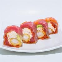 Samurai Roll  · 8 pieces. Shrimp tempura, spicy tuna, crabmeat, cucumber or salmon, tuna wrapped in rice pap...