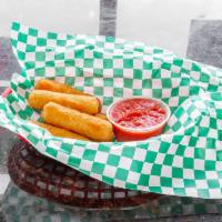 Mozzarella Sticks (6 pcs) · Comes with Marinara Sauce. Mozzarella cheese that has been coated and fried.