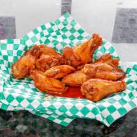 10 Piece Chicken Wings · Hot, Mild, or BBQ. Give additional time to cook, please.
