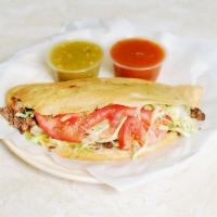 Quesadillas Masa only cheese · Corn quesadilla deep fried with lettuce and tomato.