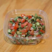 Tomato & Cucumber Salad · House-made blend of tomato, cucumber, red onion, dried mint and lemon juice