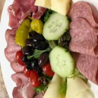 Antipasto Assortito · Mortadella, capicola, salami, ham, provolone, Kalamata olives, pepperoncini, and tomatoes se...