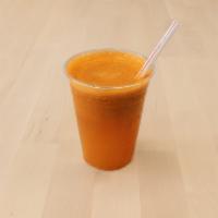 Fruitopia Juice · Mango, orange, peach, strawberry, pineapple, kiwi, apple.